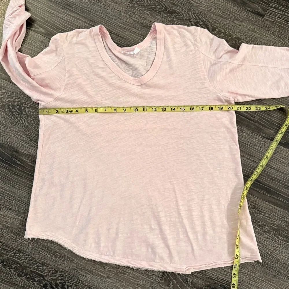 Wilt Asymmetrical Hem Top Women Small V Neck 3/4 Sleeve Pullover Tee Pink Cotton - Picture 7 of 9